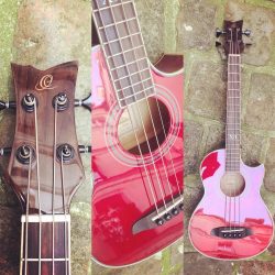 Ortega D-Walker-RD. Une excellente basse acoustique de voyage. Manche custom de 625mm, pan coupé, électrifié, finition rouge gloss et vendu avec house et strap.  Que demande le peuple ! #ortegabass #ortegabasses #ortegaguitars #bass #basse #acousticbass #acousticbassguitar #acousticbassguitar #ortegaacousticbass