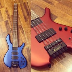 Bogart 5 sport – le grand retour de la marque allemande chez BC. Manche carbone sans tête, micro Bartolini, préamp Noll, corps composite. À venir essayer pour vous convaincre de la qualité de ces basses