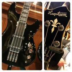 Hagstrom – Super Swede Bass. Une basse qui ne manque pas de caractère. Manche conducteur, micros quad, touche résine.