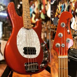 (vendu) Occasion – Music Man Stingray 4 USA Lava Pearl  2003 + valise.