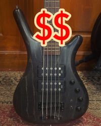 Occasion – Warwick Corvette 5 $$  Superultramega GROoOS son.2x Micros MEC type Musicman, preamp actif MEC 2 bandes avec sélecteurs micros simple/double bobinage série/parallèle.