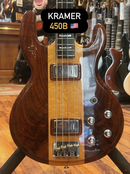 Occasion - Kramer 450B  Manche aluminium et bois. 2 micros Humbucker et des bois magnifiques datant de la fin des années 70.